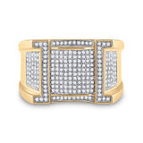 10kt Yellow Gold Mens Round Diamond Band Ring 5/8 Cttw