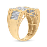 10kt Yellow Gold Mens Round Diamond Band Ring 5/8 Cttw