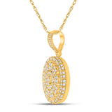 14kt Yellow Gold Mens Round Diamond Circle Charm Pendant 2-1/4 Cttw