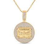 14kt Yellow Gold Mens Round Diamond Last Supper Charm Pendant 3-1/4 Cttw