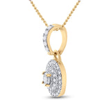 10kt Yellow Gold Womens Round Diamond Circle Pendant 1/6 Cttw
