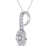 10kt White Gold Womens Round Diamond Circle Pendant 1/5 Cttw