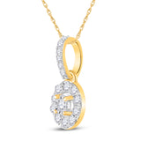 10kt Yellow Gold Womens Round Diamond Oval Pendant 1/5 Cttw