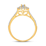 10kt Yellow Gold Round Diamond Bridal Wedding Ring Band Set 1/3 Cttw