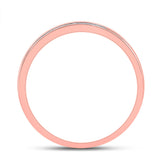 10kt Rose Gold Round Diamond Halo Bridal Wedding Ring Band Set 1/2 Cttw