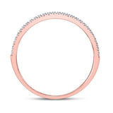 10kt Rose Gold Round Diamond Halo Bridal Wedding Ring Band Set 1/4 Cttw