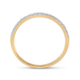 10kt Yellow Gold Round Diamond Halo Bridal Wedding Ring Band Set 1/2 Cttw