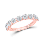 14kt Rose Gold Womens Round Diamond Band Ring 5/8 Cttw