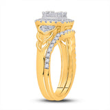 14kt Yellow Gold Baguette Diamond Bridal Wedding Ring Band Set 3/4 Cttw
