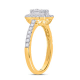 14kt Yellow Gold Womens Baguette Diamond Cluster Ring 5/8 Cttw