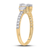 14kt Yellow Gold Womens Baguette Diamond Cluster Ring 5/8 Cttw