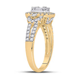 14kt Yellow Gold Womens Baguette Diamond Cluster Ring 3/4 Cttw