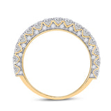 14kt Yellow Gold Womens Round Diamond Single Row Band Ring 1-1/2 Cttw