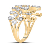 14kt Yellow Gold Womens Round Diamond Fashion Ring 7/8 Cttw
