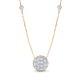 10kt Yellow Gold Womens Round Diamond Circle Cluster Necklace 1/4 Cttw