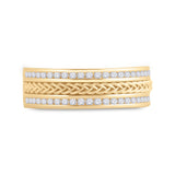 14kt Yellow Gold Mens Round Diamond Wedding Braided Band Ring 1/2 Cttw