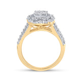 14kt Yellow Gold Womens Round Diamond Cluster Ring 1 Cttw