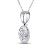 10kt White Gold Womens Round Diamond Cluster Pendant 1/6 Cttw