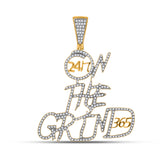 10kt Yellow Gold Mens Round Diamond On The Grind Charm Pendant 3/4 Cttw