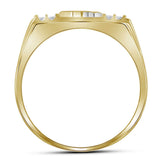 10kt Yellow Gold Mens Round Diamond Dad Father Ring 1/8 Cttw