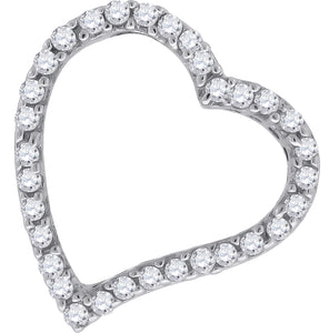 925 Sterling Silver Womens CZ Heart Slide Pendant
