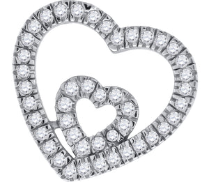 925 Sterling Silver Womens CZ Heart Slide Pendant