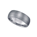 Tungsten Plain Dome Brushed Mens Comfort-fit 8mm Size-11 Wedding Band