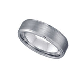 Tungsten Plain Brushed Mens Comfort-fit 7mm Size-10 Wedding Band