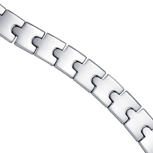 Tungsten Mens Polished Link Bracelet 13mm Size 8.5 Inches