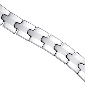 Tungsten Mens Polished Link Bracelet 13mm Size 8.5 Inches