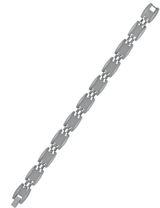 Tungsten Mens Polished Link Bracelet 13mm Size 8.5 Inches