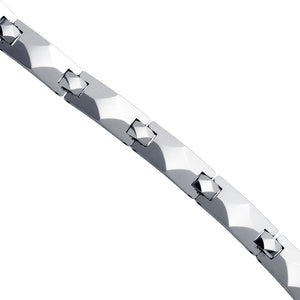 Tungsten Mens Polished Fancy Bracelet 7mm Size 8.5 Inches