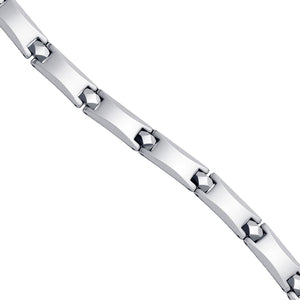 Tungsten Mens Polished Fancy Bracelet 7mm Size 8.5 Inches
