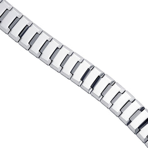 Tungsten Mens Polished Link Bracelet 7mm Size 8.5 Inches