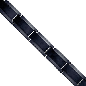 Tungsten Black Mens Polished Link Bracelet 11mm Size 8.5 Inches