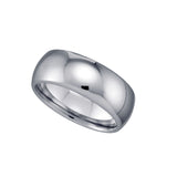 Tungsten Plain Dome Mens Comfort-fit 8mm Size-10.5 Wedding Band