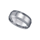 Tungsten Center Shiny Beveled Brushed Edges Mens Comfort-fit 8mm Size-7 Wedding Band