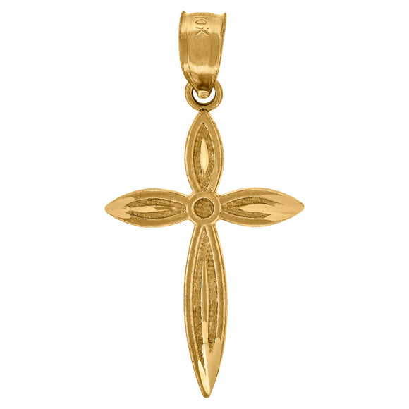 10kt Yellow Gold Unisex Cross Religious Charm Pendant