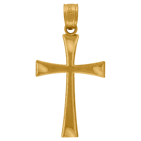 10kt Yellow Gold Unisex Cross Religious Charm Pendant