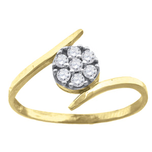 10kt Two-tone Gold Womens Cubic Zirconia Round Ring