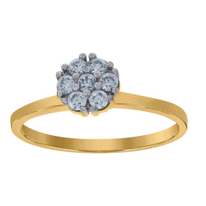 10kt Two-tone Gold Womens Cubic Zirconia Round Engagement Ring