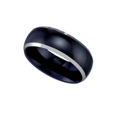 Tungsten Black Dome Mens Comfort-fit 8mm Size-7.5 Wedding Band