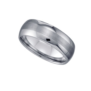 Tungsten Center Brushed Dome Mens Comfort-fit 8mm Size-7 Wedding Band
