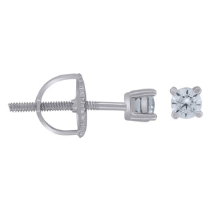 925 Sterling Silver Womens Cubic Zirconia 3mm Round Classic Studs Earrings