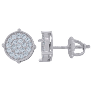 925 Sterling Silver Womens Cubic Zirconia Round Stud Earrings