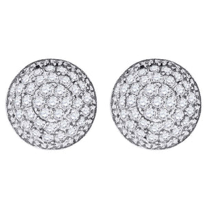 925 Sterling Silver Womens Cubic Zirconia Half Ball Stud Earrings