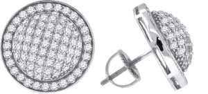 925 Sterling Silver Womens Cubic Zirconia Round Stud Earrings