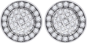 925 Sterling Silver Womens Cubic Zirconia Round Stud Earrings