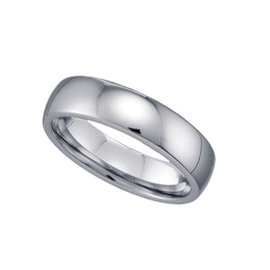 Tungsten Plain Dome Mens Comfort-fit 6mm Size-7 Wedding Band