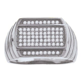 925 Sterling Silver Mens Cubic-Zirconia Fashion Ring Size 9